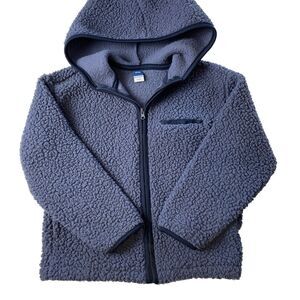 Old Navy XS (5) Sherpa Full Zip Long Sleeve Hooded Light Weight Jacket Blue